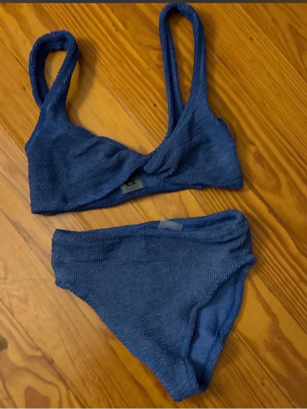Hunza G Denim Blue Two-Piece Jamie Bikini Set